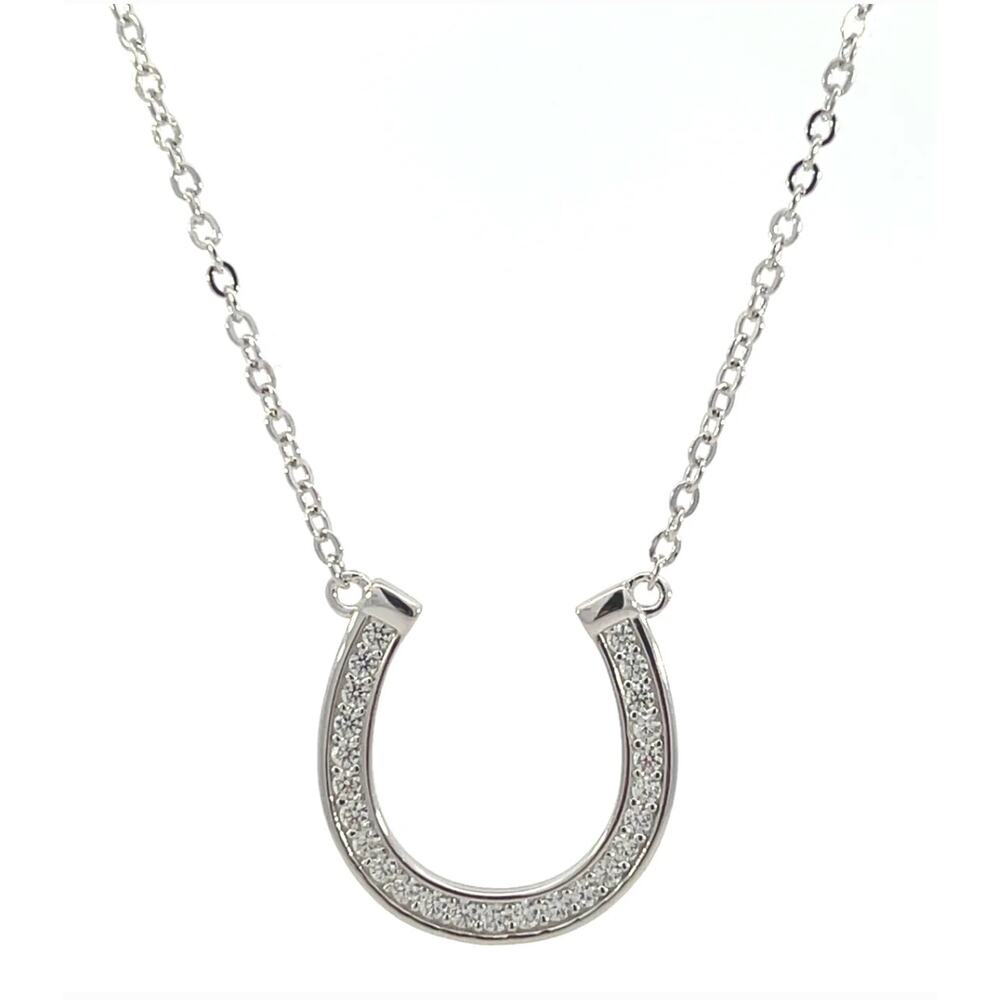 Lucky Horseshoe Silver Necklace Good luck Charm